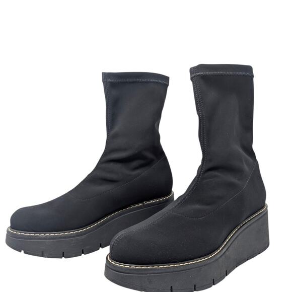 La Canadienne Jared Black Knit Waterproof Platform Boots Women’s 8 - Picture 3 of 7